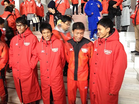 左から、佐藤選手、村澤選手、小野選手、大迫選手。