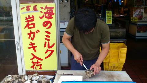 木更津漁港
海産物卸で岩牡蠣ゲット