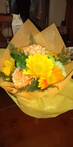 昨夕、前部署最終日に千疋屋の花束をいただきました。