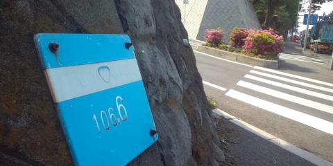 国道17号沿いにあるパネル
起点（東京）まで106.6km
ミカちゃんなら走れる！
