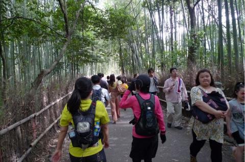 嵐山の竹林。混んでます。