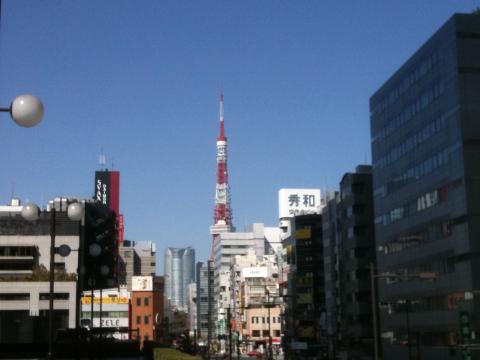 先端が曲がった東京タワーですが、肉眼ではよくわかりませんでした。