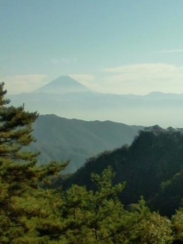 昇仙峡ロープウェイ山頂展望台からの富士山