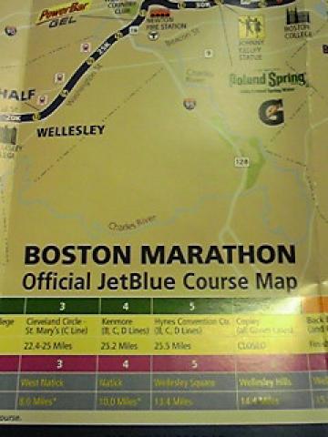ボストンマラソンのコース案内図