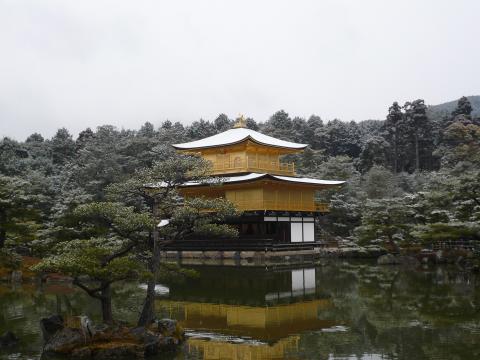 雪の金閣寺!
どうですか!この美しさ!