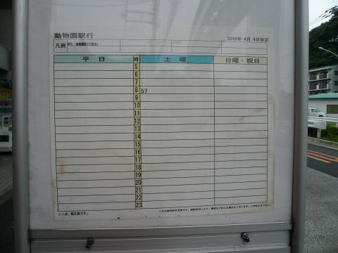 何だこの時刻表は!と思ってつい撮ってしまいました。
上にモノレールが通っているので仕方ないですね。
でもこれなら廃線にしちゃってもいいのでは!?