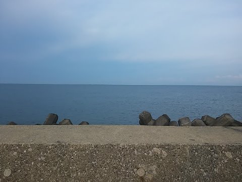 ようやくたどりついた日本海（笑）