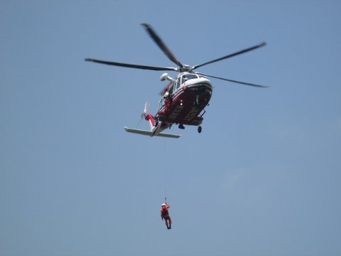 早渕公園のヘリコプター離着陸訓練