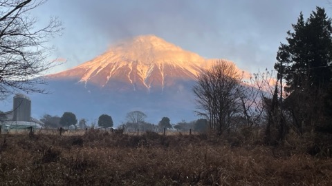 下山後、やっと富士の姿が。