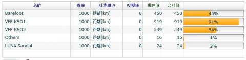 昨年5月21日からの裸足ラン累計450km