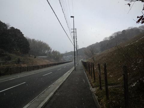 モノレール彩都西駅を超えると、激しい吹雪